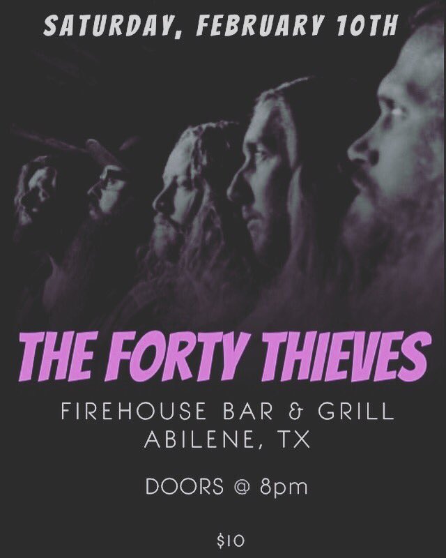 Abilene!! Our brothers <a href="/40thievesmusic/">The Forty Thieves</a> are playing the Firehouse Bar tonight!! Get out there for some rock and roll! #Abilene #Firehouse #RockNRollAintDead #HellItAintEvenSick