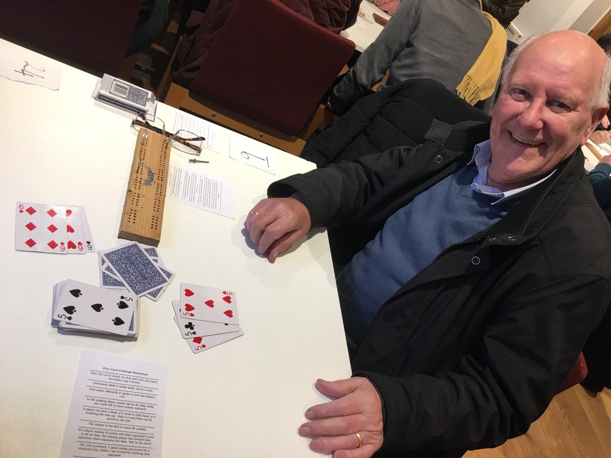 CribbageNorwich's tweet photo. #cribbageday First game of the day in our International Cribbage Day tournament this chap hits a maximum 20 in his hand! https://t.co/sPL8WXnEsc