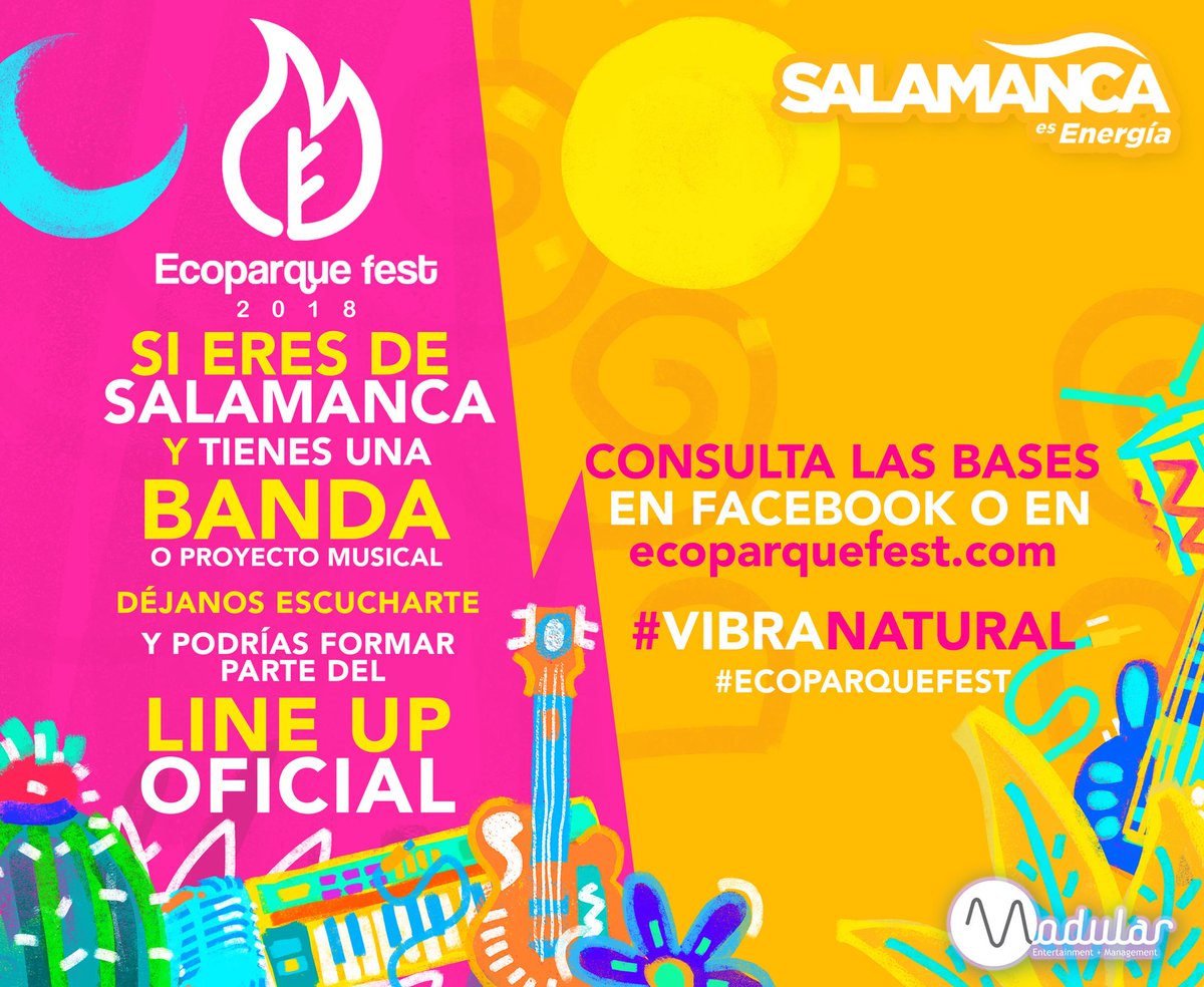 EcoParqueFest's tweet photo. CONVOCATORIA!!! 
PARTICIPA y se parte del LINE UP OFICIAL de la 4 Edición , Más información en https://t.co/PA4Ozq3NpK #ecoparquefest #VibraNatural https://t.co/XqjHf8Q37A