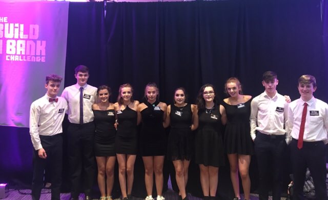 eileenmcma2018's tweet photo. Our fabulous ‘Banking with the Stars’ students from St John Bosco Community College, kildysart, Co Clare. Great presentation &amp; looked fab. Wouldn’t Marty Morrissey &amp; his co stars be impressed!!!! Awaiting Monday’s results. #backingstudents https://t.co/ufmuQDUs79