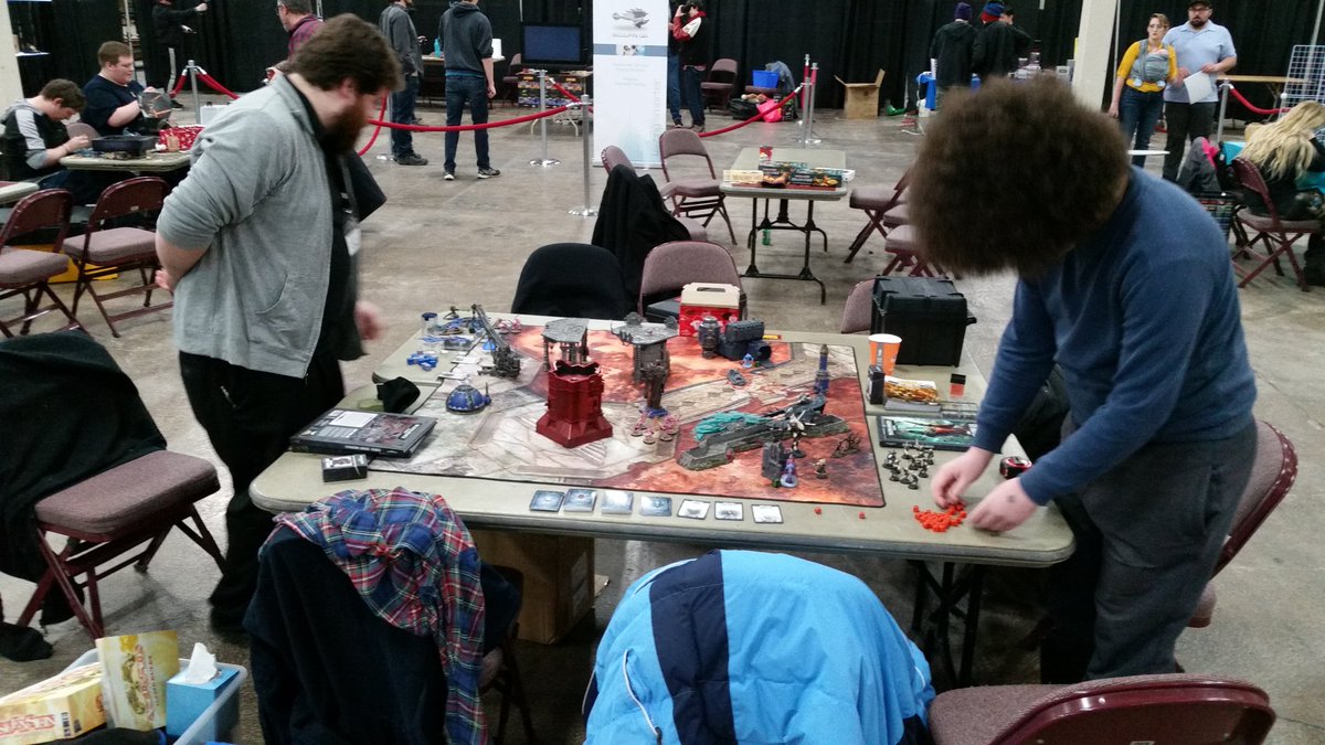 TheComicHunter's tweet photo. Some Games Workshop is being played at #IGCON @EastlinkCtrPEI https://t.co/6bF8KT4QdA