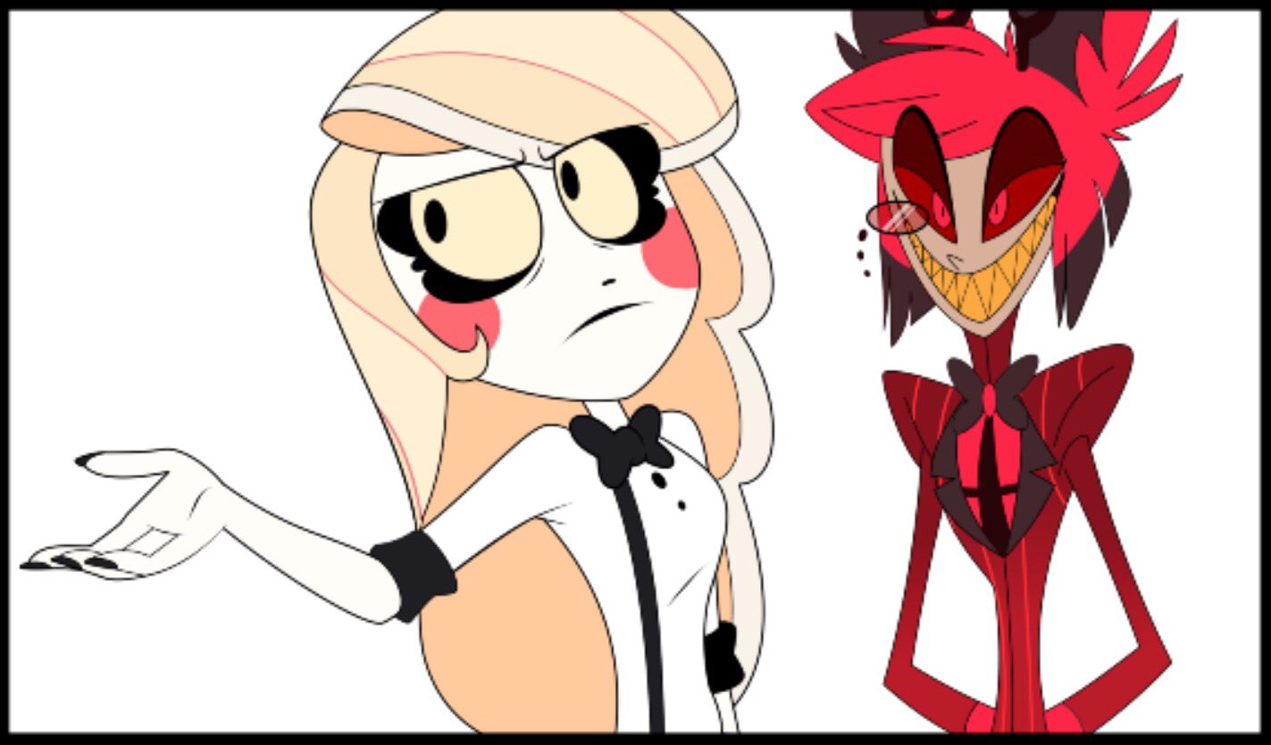 Hazbin gif. Hazbin Hotel Charlie. Отель ХАЗБИН Чарли и Вагги. Отель ХАЗБИН Алон. Трэвис ХАЗБИН.