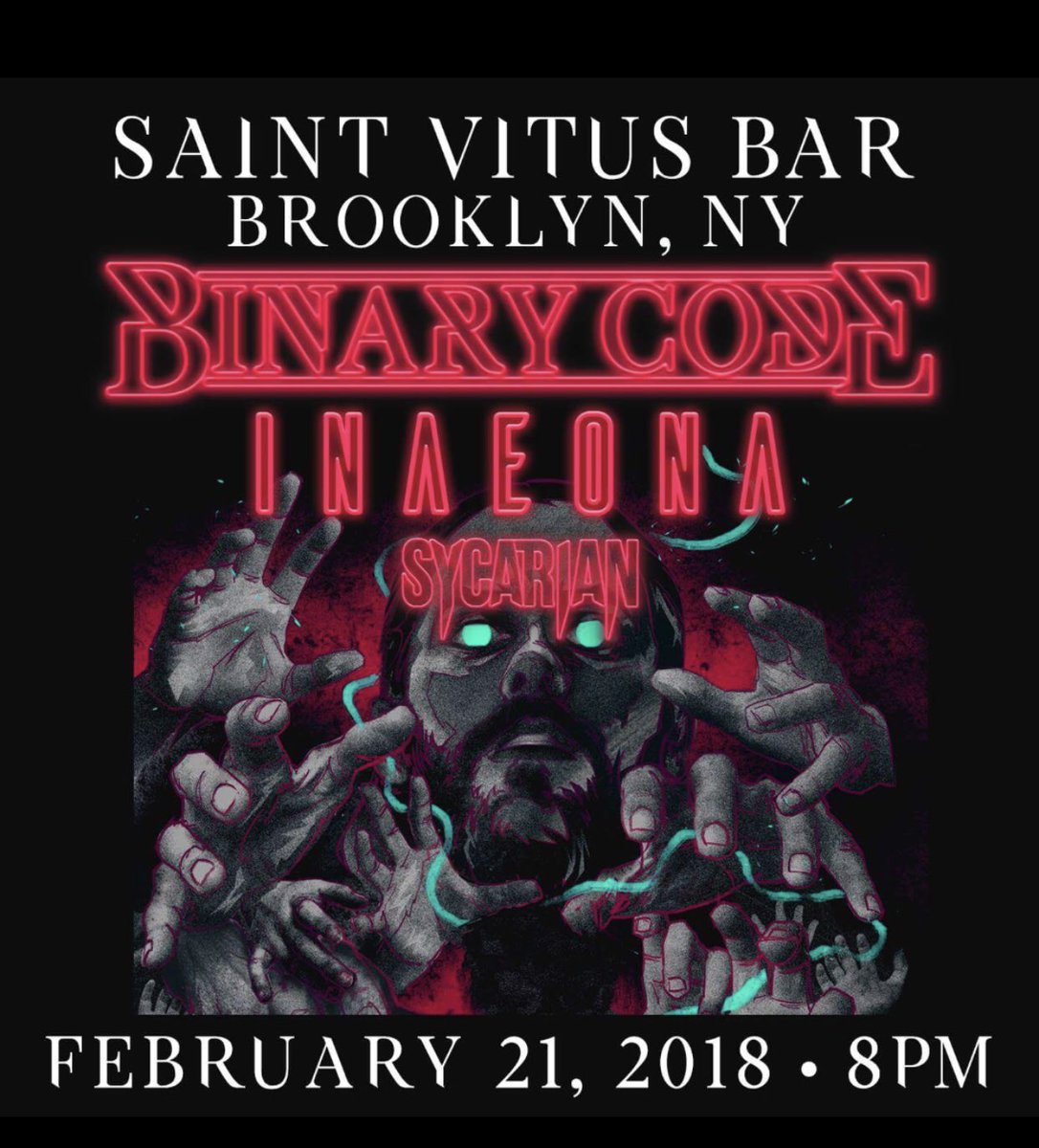 binarycodeband's tweet photo. First headliner of 2018, plus new music from our upcoming album: Saint Vitus Bar, Wednesday, Feb. 21 at 8PM. Get tickets: https://t.co/Le9B5oH8nT https://t.co/UAvp8biEgZ