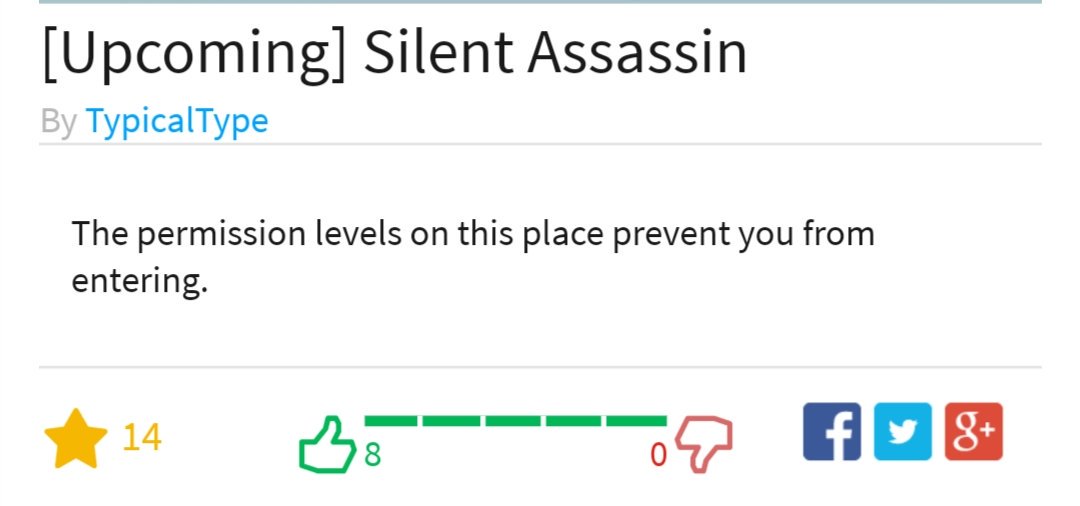 Typicaltype On Twitter Silent Assassin A New Roblox Stealth And Objective Focused Game Will Be Releasing February 24 At 1pm Est Https T Co A0laxjaggj Https T Co Scvbgpsxx3 - roblox silent assassin twitter