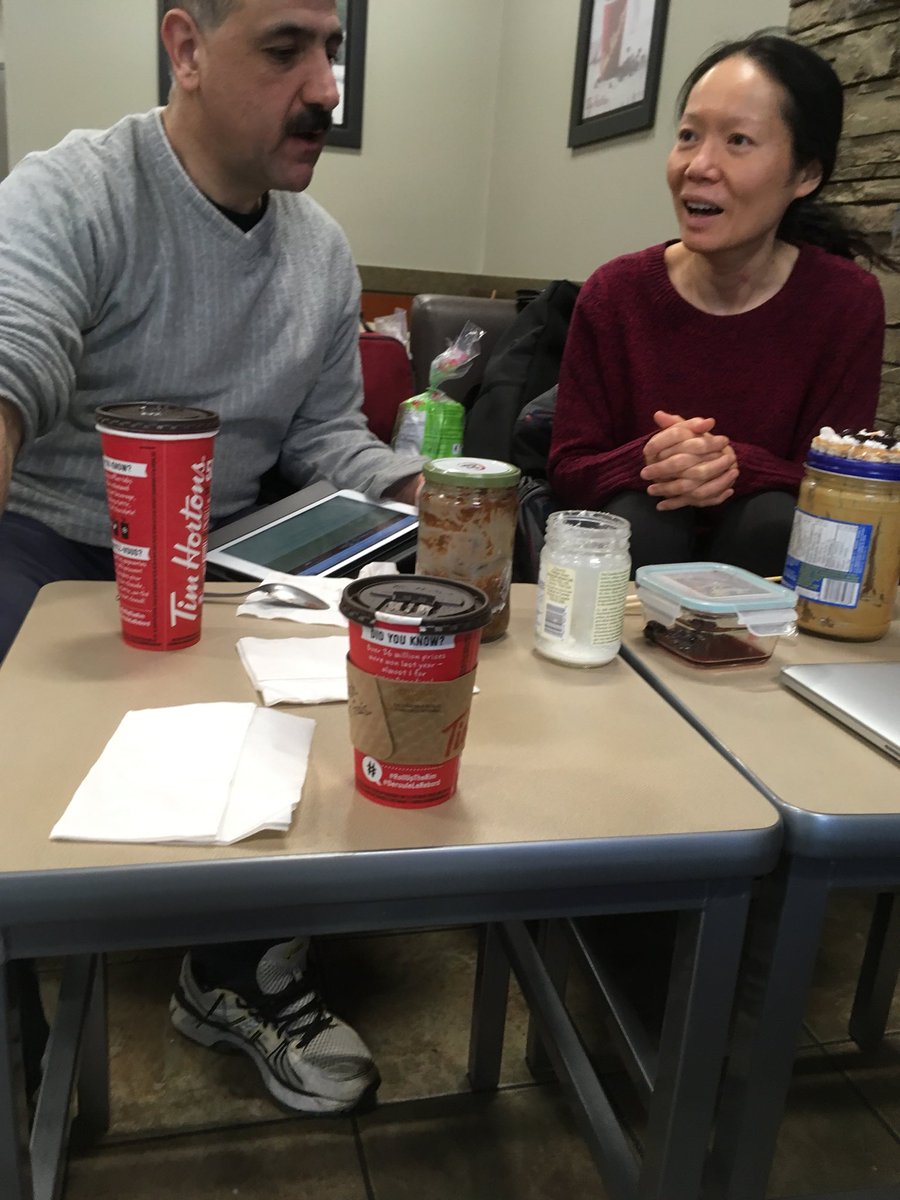 FredQuan's tweet image. Went to sit in the leather chairs @TimHortons A couple was spread out over 4 chairs. Al least they rearranged to accommodate me. Now they’re eating rice cakes w/ PB&amp;amp;J #OutsideFood #RollUpTheRim