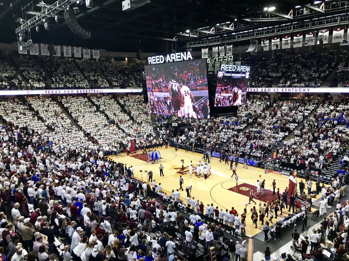 Full Reed Arena with players on court