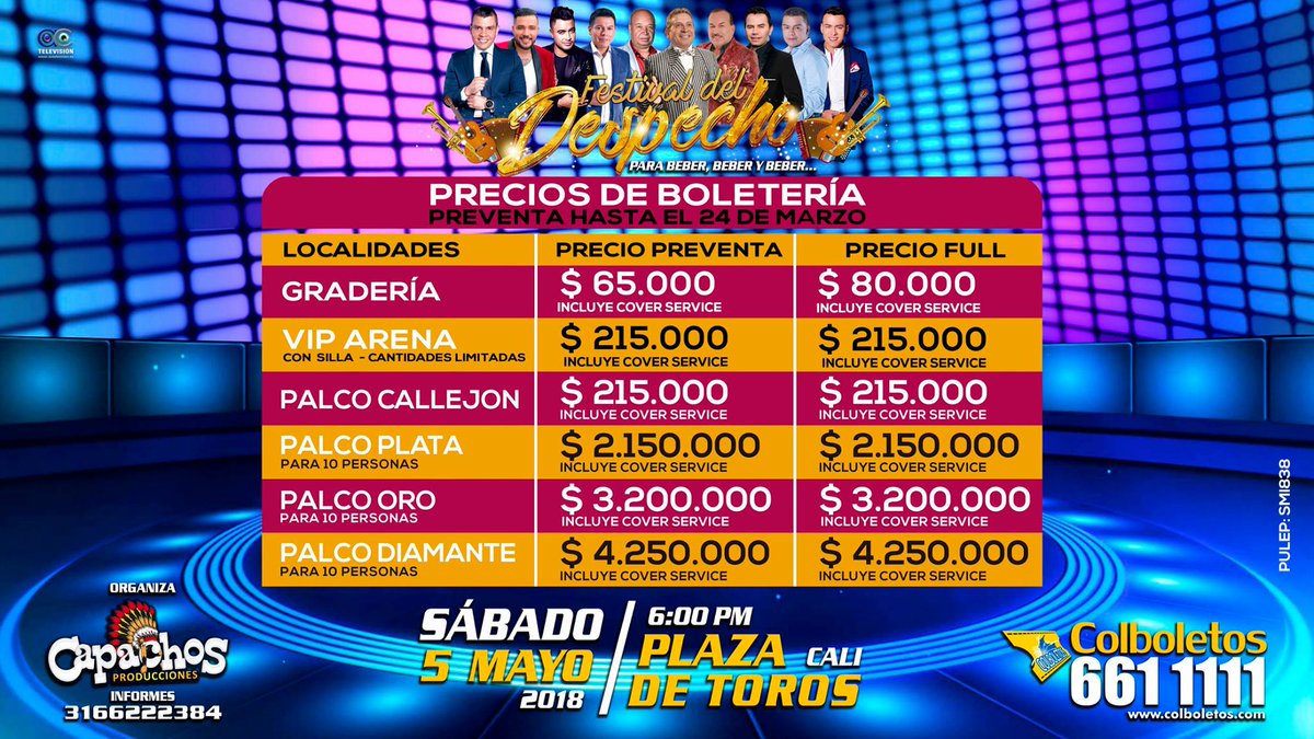 LuisAlberPosada's tweet photo. Los Posadistas de "La Sucursal del Cielo" preparense para el Festival del Despecho el 5  de mayo en la Plaza de Toros Cañaveralejo https://t.co/e8b7Edm1Dg