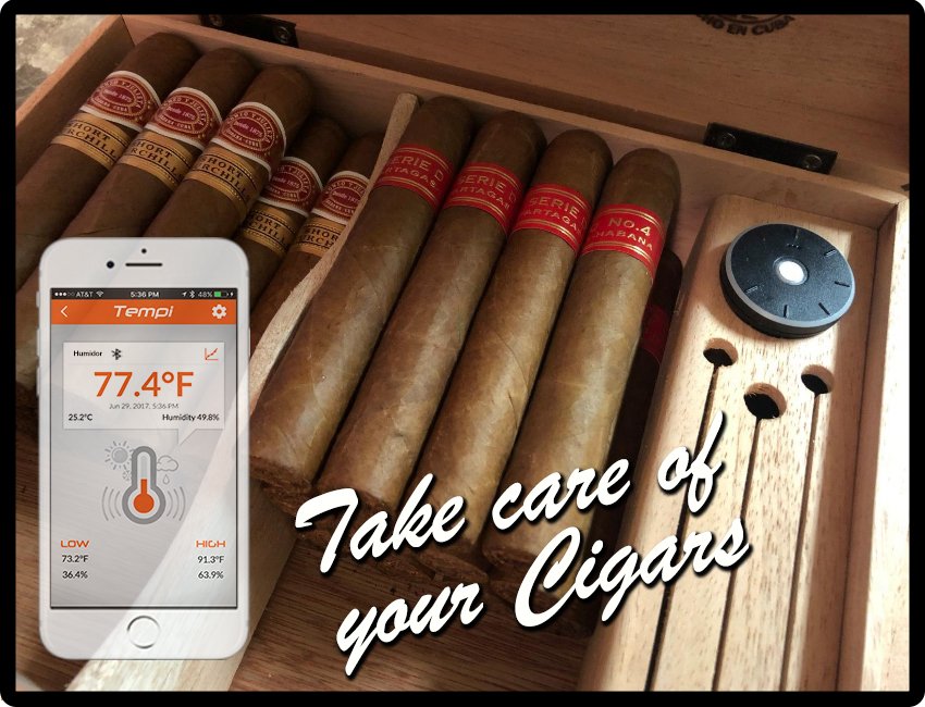 TahmoSmart's tweet image. Use @TempiSmart to make sure your Cigars stay Healthy. #humidor mytempi.com save 20% with code TEMP20