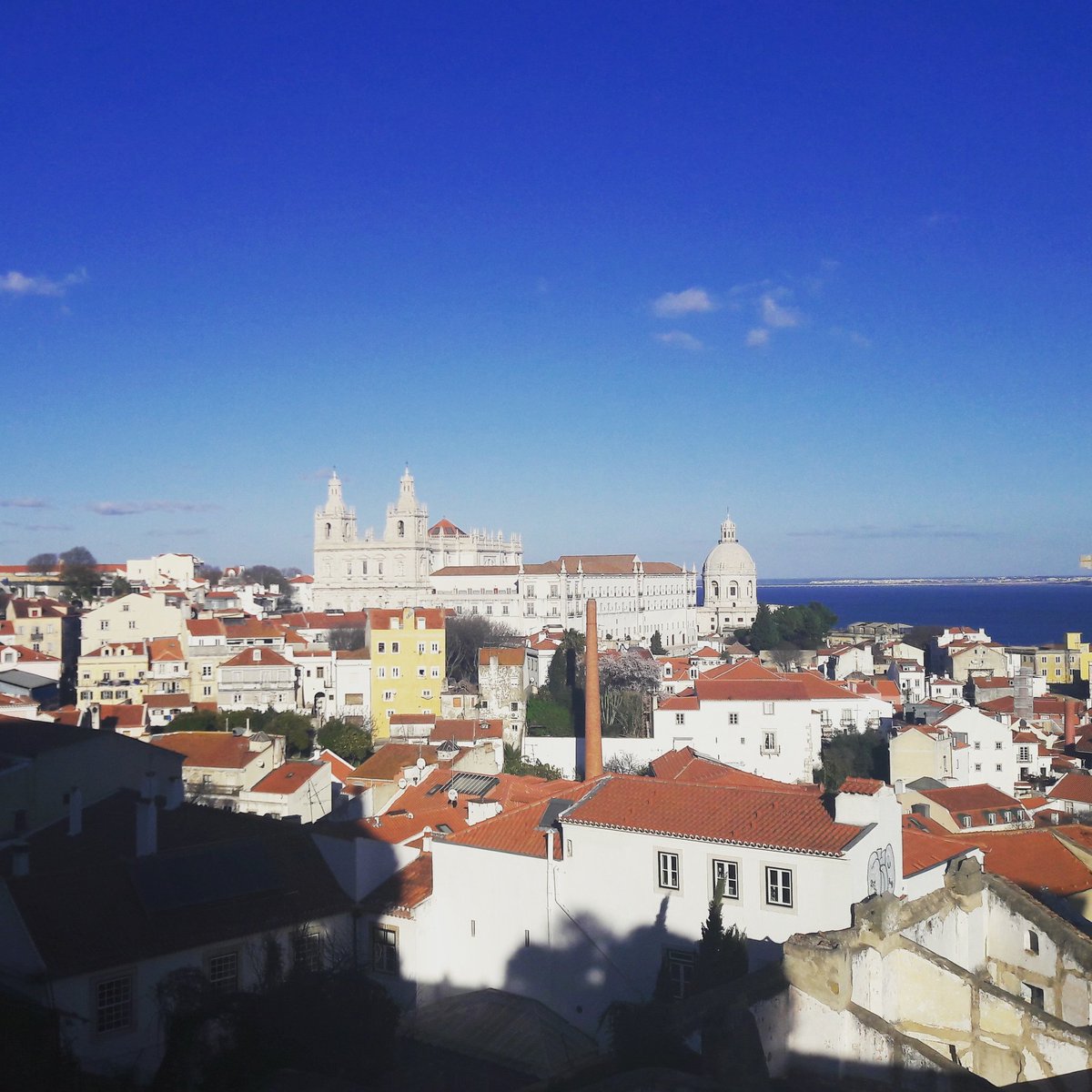 patriciamadeira's tweet photo. The view today. Exploring the #picturesque neighbourhoods of #lisbon, we discovered this #amazingview with 3 emblematic icons: the #tagusriver, the #pantheon and the #saintvincent #monastery. #hiddengems #lisbonviewpoints #lisbonskyline #lisbontailoredtours #lisbonwithpats https://t.co/QzcvQ4I2my