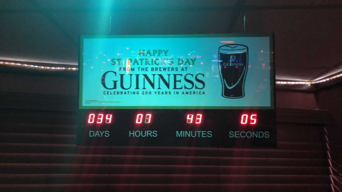 34 days till st. Patty’s day!!! Come hang out with us!💚🍀