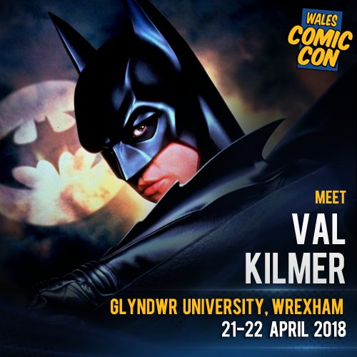walescomiccon's tweet photo. NEW MEDIA GUEST #WCC2018 - Val Kilmer #BatmanForever #TopGun #Willow #Heat #Tombstone #TheDoors #KnightRider https://t.co/3M2vWYktCM