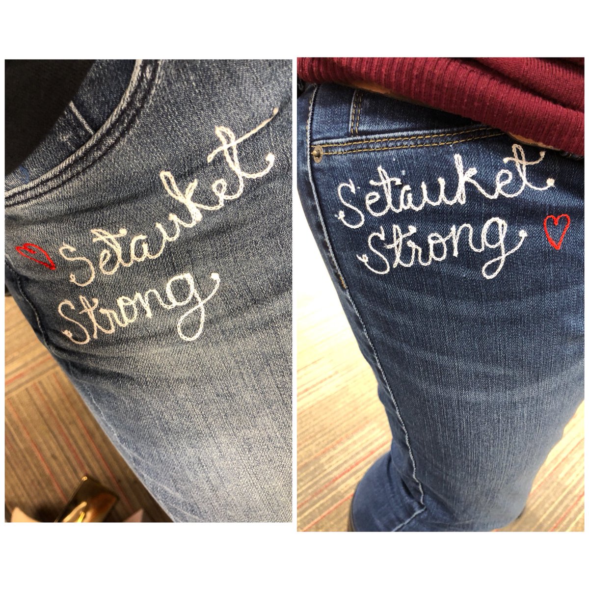 #UniversalThread embroidery event was a success! Come on down tomorrow 11-4 to buy a pair of #UniversalThread denim &amp; get them embroidered for free 😍  #setauketstrong #t1191 #twinning #denim #Denimdays #lovewhatido #target #WorkSomewhereYouLove ❤️
