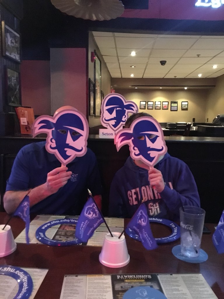 Pinebarrensmom's tweet photo. South Jersey #Hallalumni cheering on @SetonHallMBB ! Go #pirates! #HallIn #PiratePursuit !  @SetonHallAlumni #trueblueforsetonhall https://t.co/xVtBnMxRLn