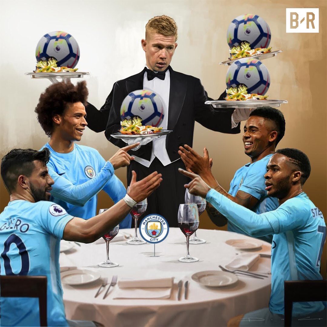 في مانشستر سيتي
كل ما عليك هو ان تبقى 
بشهية مفتوحة ،، 
ولن تشعر بالجوع ابدا مع 
صانع الأطباق ⚽️ " دي بروين " ⚽️