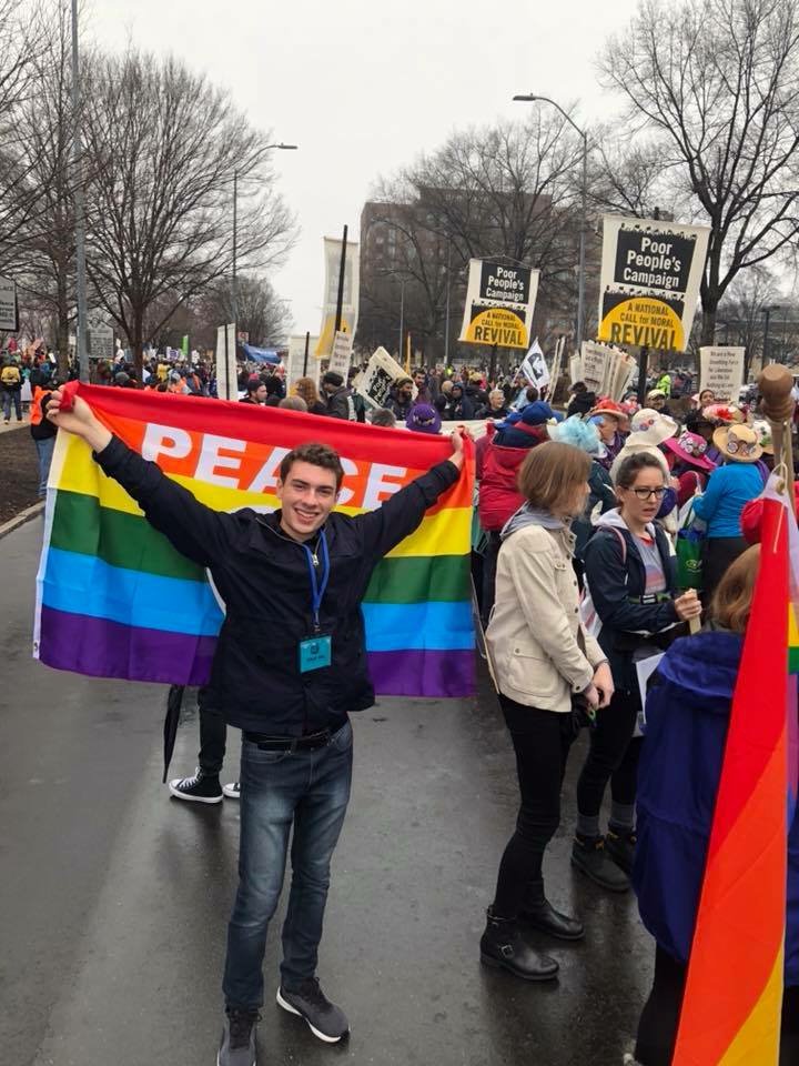 The Human Rights Campaign and Equality North Carolina march alongside the NAACP