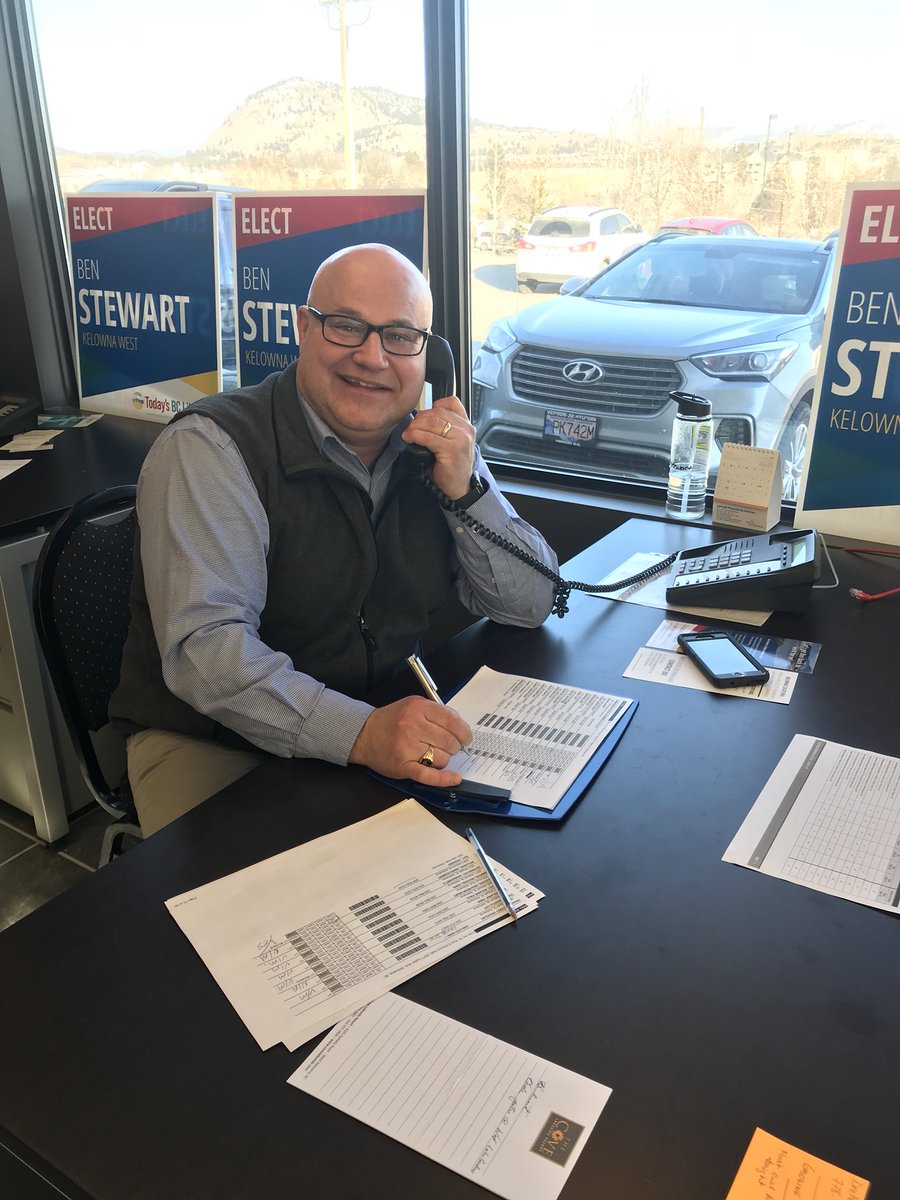 Daniel_Davies's tweet photo. Out supporting @benstewartbc Making phone calls!! Get out and vote #KelownaWest https://t.co/VvNYJKj5Gi