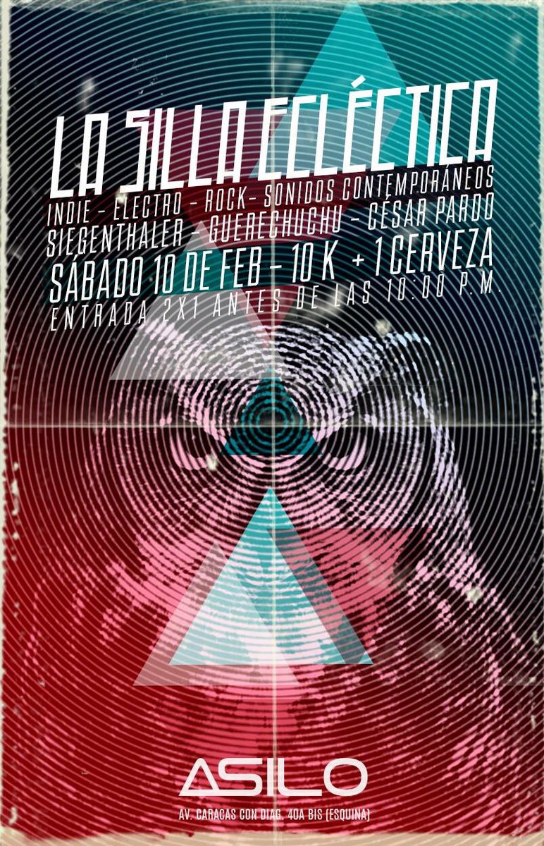 AsiloBar's tweet photo. HOY en la silla ecléctica > > >
Indie + Electro + Rock
Sonidos Contemporáneos https://t.co/1ONR7anYMs