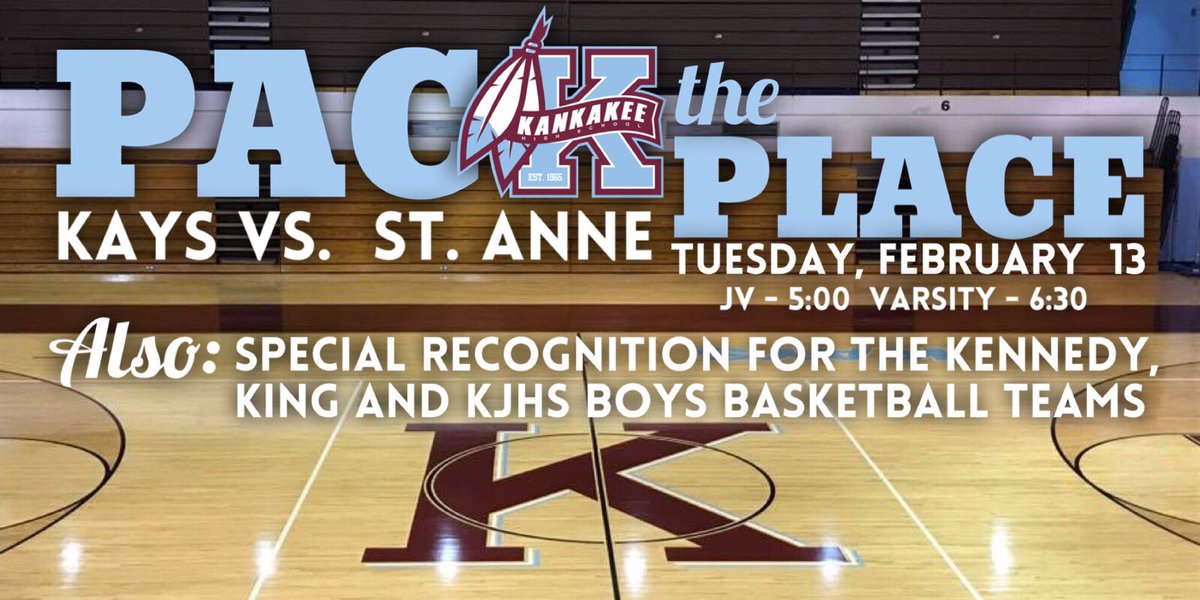 We will Be Packing the Place on Tuesday vs. St. Anne!