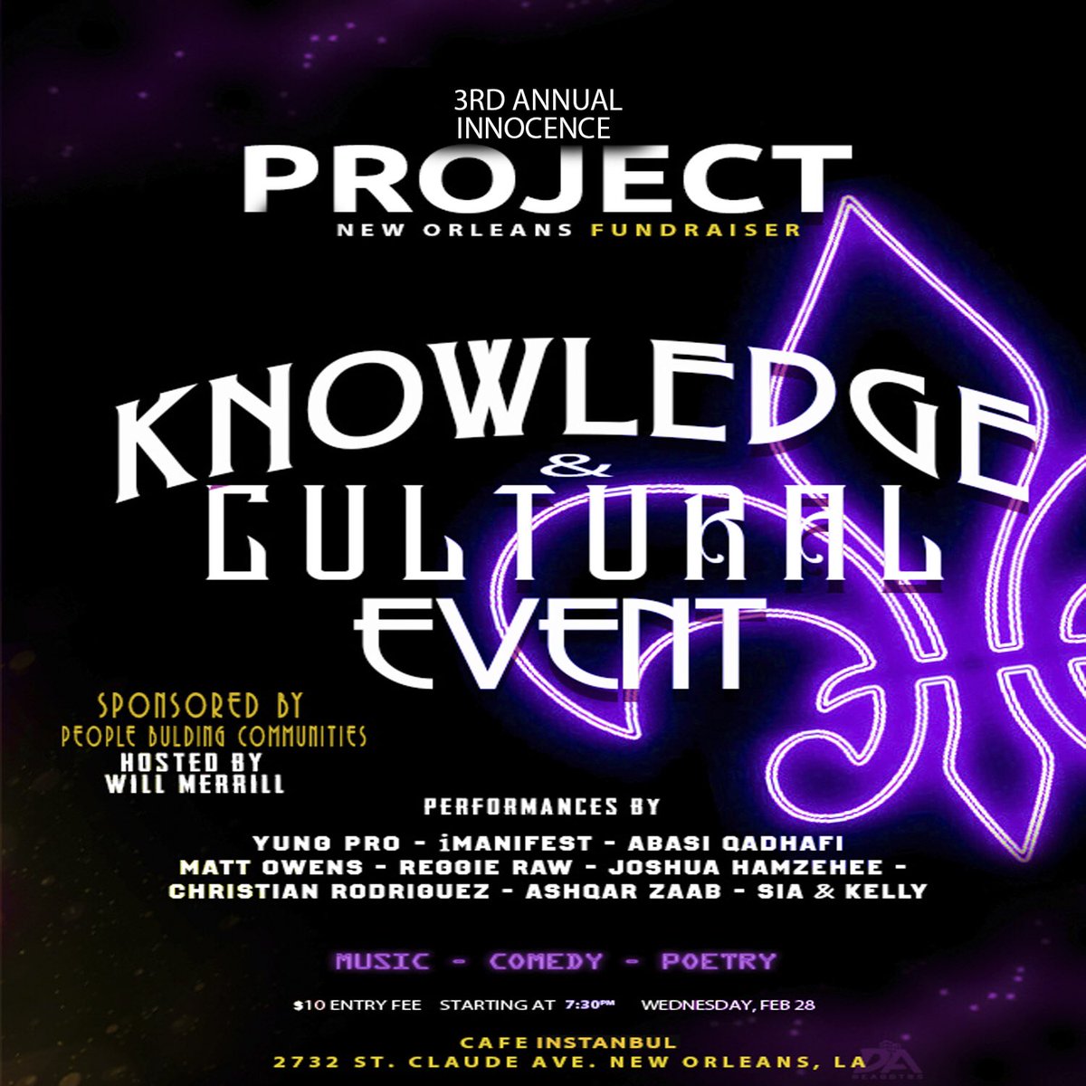GoodNews_Bas's tweet photo. Peace! Keep your dates locked for the upcoming Black History Month Explosion on the 28! #CafeInstanbul #PBC #IPNO #HealNewOrleans ✊🏾✊🏾 https://t.co/JtYNogErMg