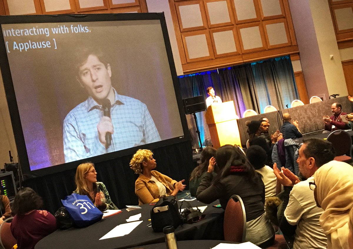 WHFootprints's tweet photo. Inspiring Community Connections Conference send-off by @CityMinneapolis Mayor @Jacob_Frey. TY to all who joined us to #ActOnClimate #reduceyourenergy and fight #ClimateChange! Stay in touch &amp; step up at https://t.co/stRB05IAON https://t.co/vJf9eBEHVC