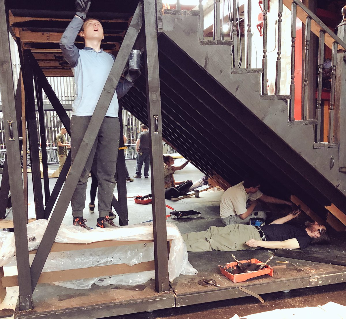 CCCSD_Theatre's tweet photo. #SetBuilding fun again this week - none of this would be possible without these awesome kids and parent volunteers! We are so incredibly lucky!Get your tickets at https://t.co/aKTLPQuZVI or @Wegmans - just $10! #Phantom30 @CCCSDtweets @CCCSD_SHS @CCCSDFineArts https://t.co/1XkVYLq2gB