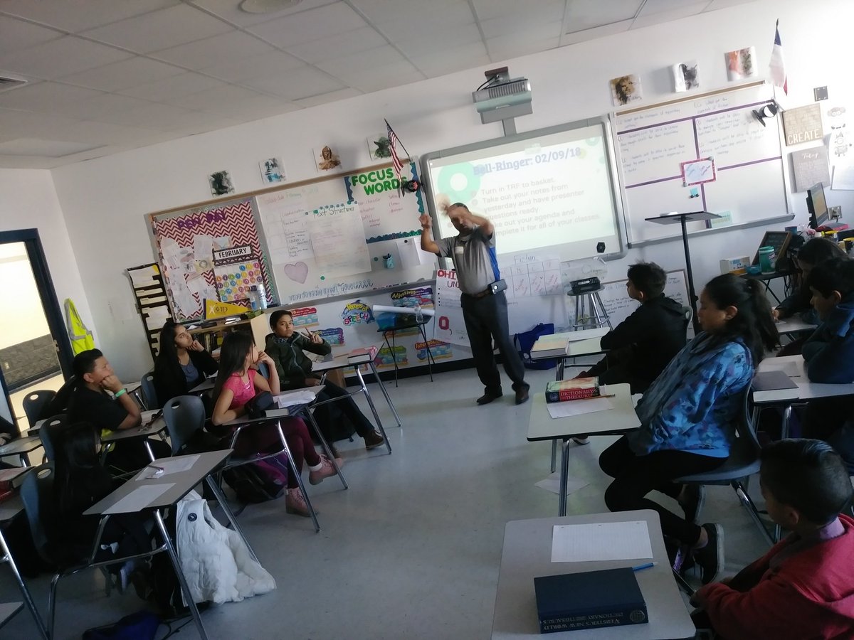 AVID_REMS's tweet photo. Mr. Yamaguchi speaking to our AVID students about his education and job position for the city of El Paso!!! 😀👍🙌 #AVID #REMSAVID https://t.co/xVhtVAT21n