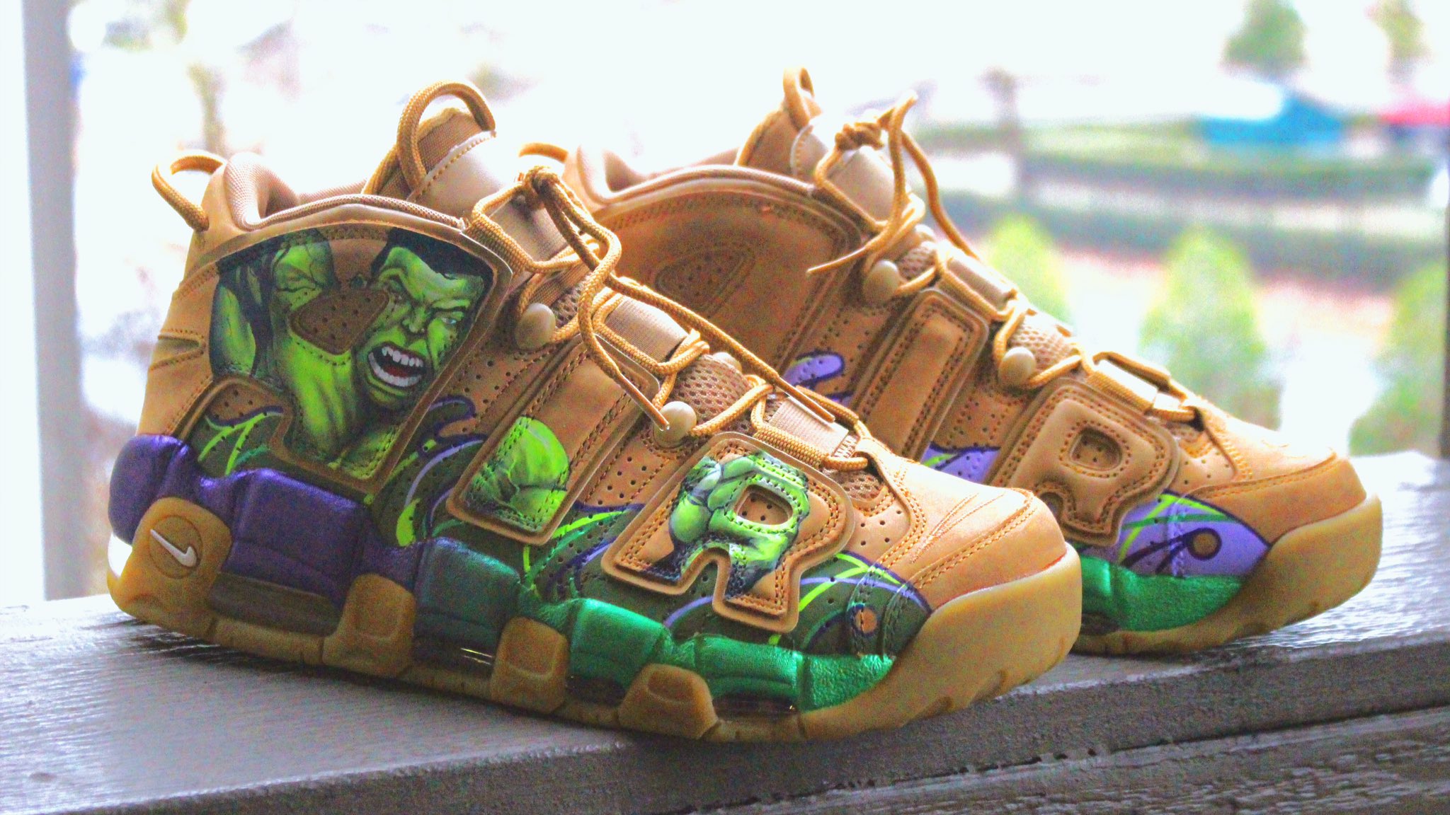 Custom Nike Air More Uptempos by @thatshxtdead / X