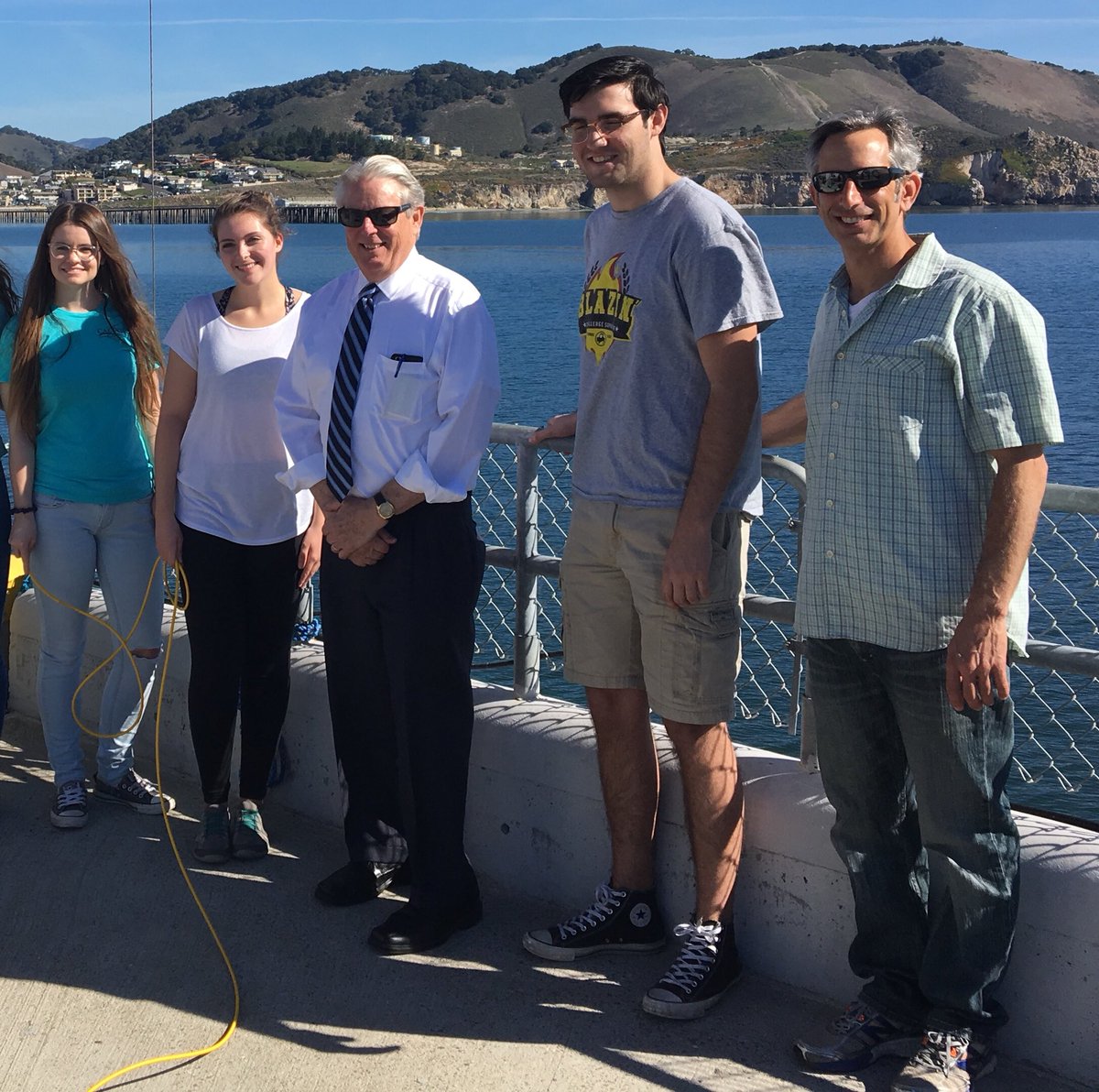 CPGovRelations's tweet photo. Sen. Bill Monning visited Cal Poly Pier 2/9 to learn about our work managing surface current radars and the overall Center for Coastal Marine Sciences. https://t.co/svXU12CUrY