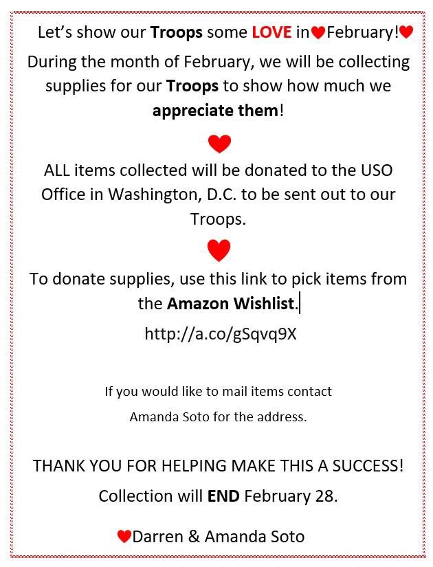 SunSweatSmile6's tweet photo. Itโs Saturday night! Why not make PLANS to DONATE! Support our Troops! https://t.co/3eMW1o3BPf #saturdaynight #weekendgiving #love #February #troops #supportourtroops #giving https://t.co/RWmKQYob85
