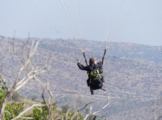 The original carbon neutral aerial seeding! #Paragliding!! Indigenous acacia tree seeding from the air using #biochar seedballs in #NorthernKenya! #africaninnovation #InnovationWeek #lowtech #onestraw #forestry #aerialseeding #tandemwing #seedballs