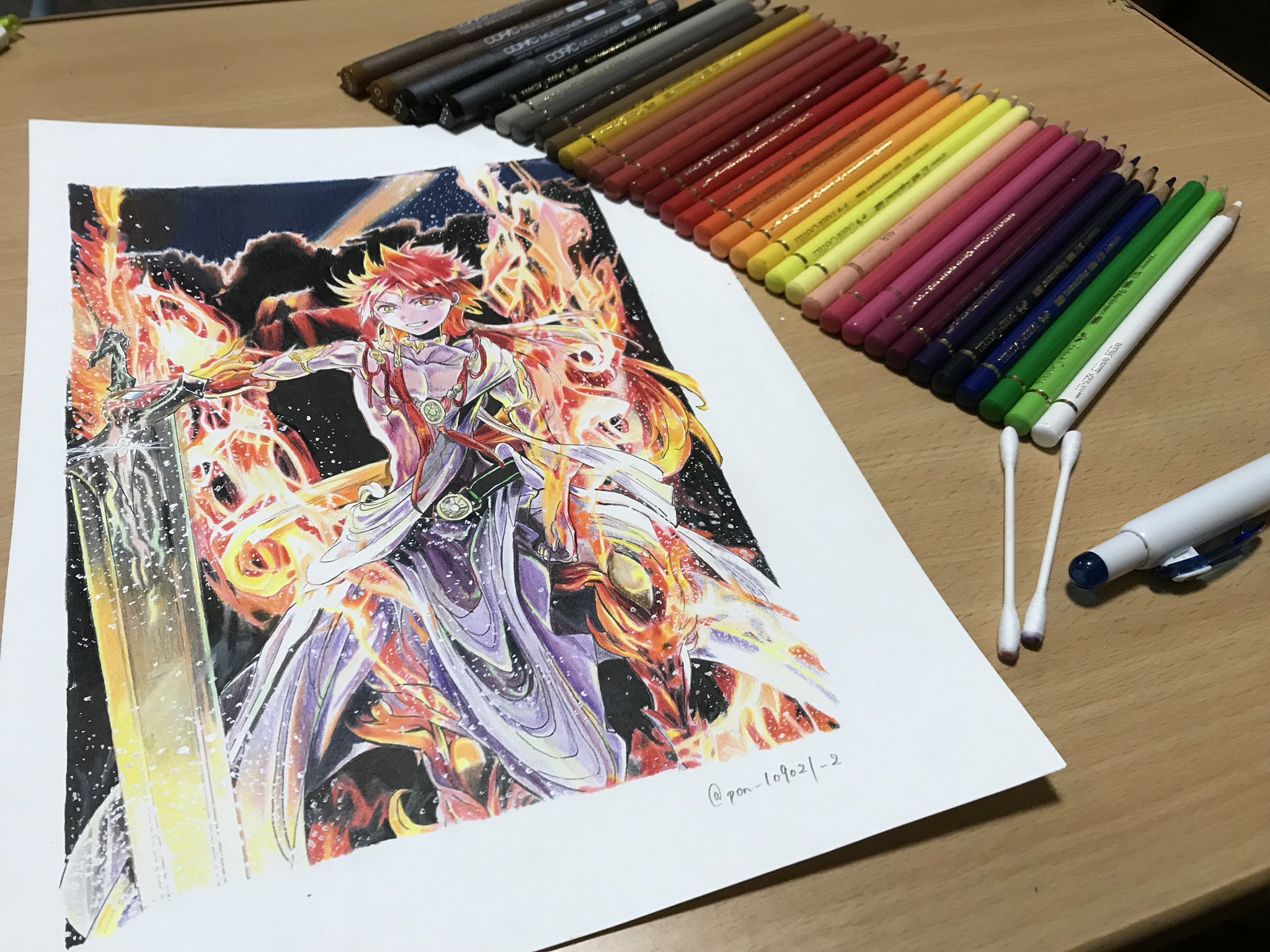 ぽん 全身魔装 アリババ描きました 我が意思に大いなる力を与えよ いでよアモン 模写 色鉛筆 マギ アリババ サルージャ T Co Uz2zmjl1rj Twitter