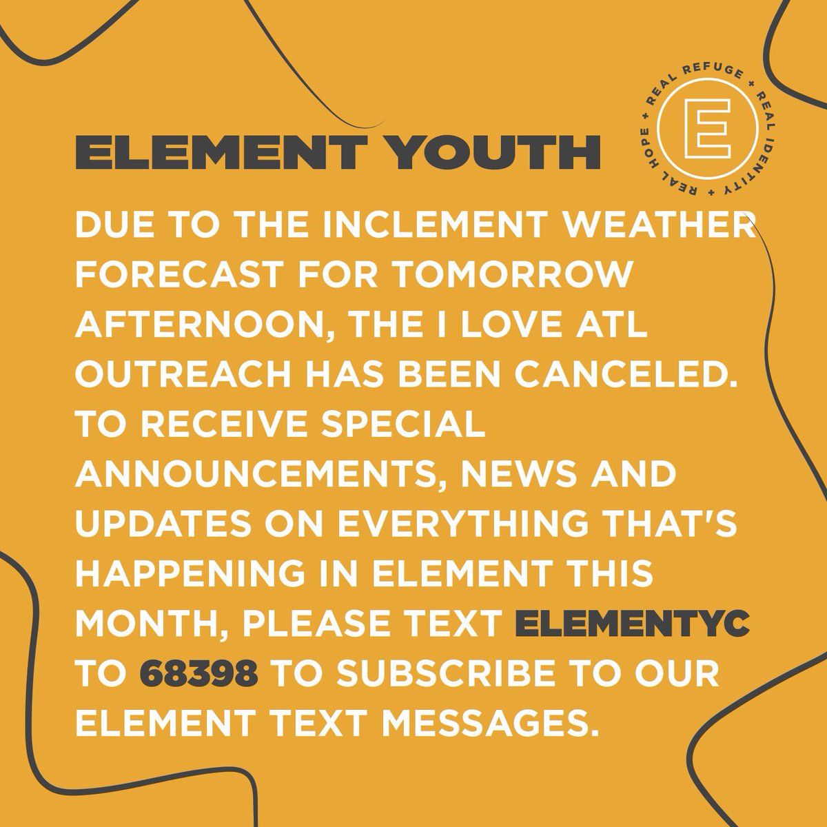 🚨🚨ATTENTION 🚨🚨

Change of plans for “I Love ATL” outreach tomorrow.

But we can’t wait to see you all at the 9 &amp; 11 am services in the morning!