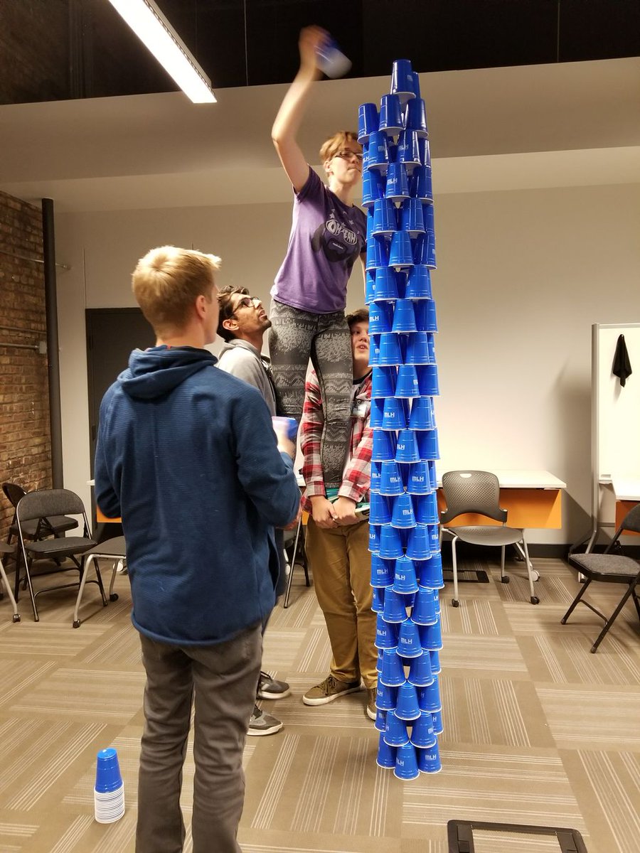 MLHacks's tweet image. Cup stacking HYPE #uncommonhacks
