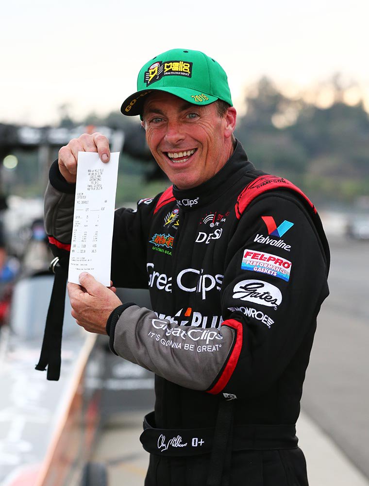 rebilasphoto's tweet photo. WORLD RECORD! @ClayMillican celebrates with time slip after taking @GreatClips @PartsPlusHQ dragster to insane 3.628 during @NHRA qualifying at Pomona! #NHRAonFox #NHRA https://t.co/xW9IFAQzby
