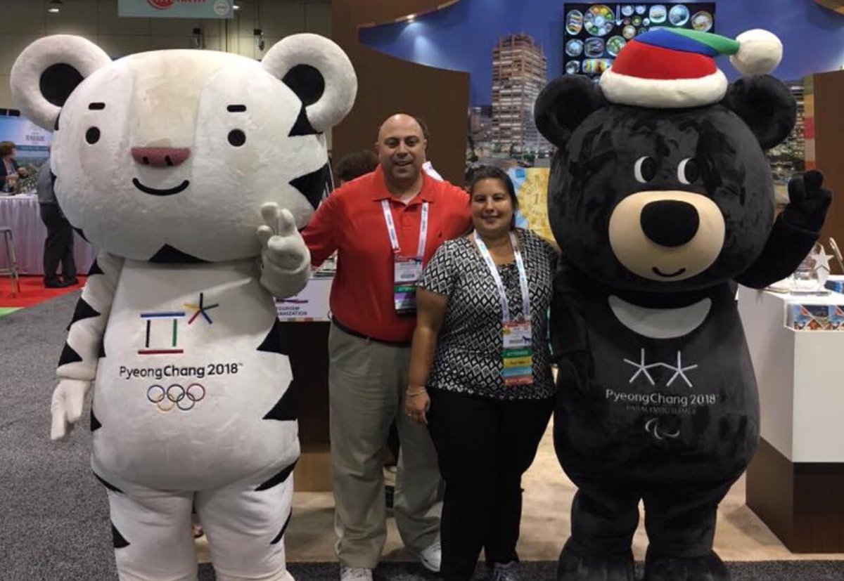 OliverForEP's tweet photo. As @TeamUSA earns its first gold medal in the Pyeongchang 2018 Winter Olympics, I am reminded of when Suzanne and I met with the Korean diplomatic corps this past Summer in Toronto. This is us with their official mascots: Soohorang and Bandabi.🏅 🇺🇸 #TeamUSA #Olympics2018 https://t.co/Xv1dNDMjtR