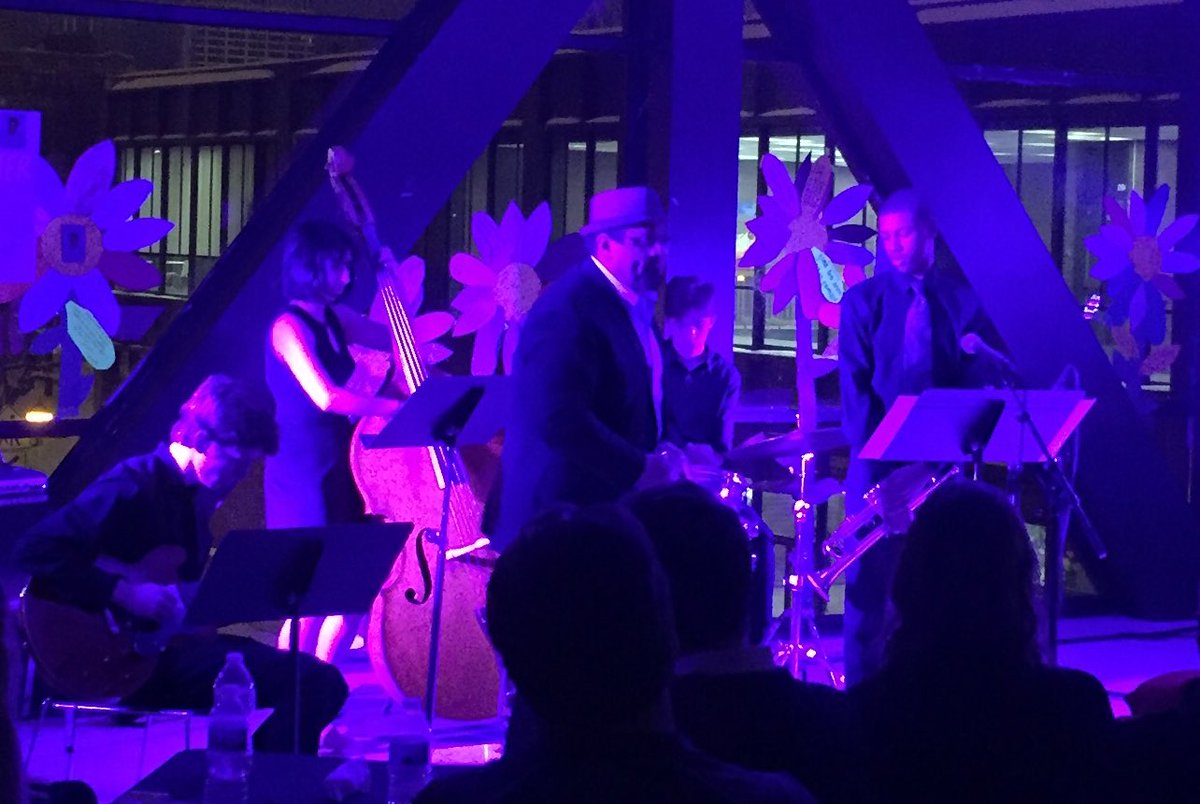 At the Jazz on the Bridge music fundraiser.  Amazing high school jazz