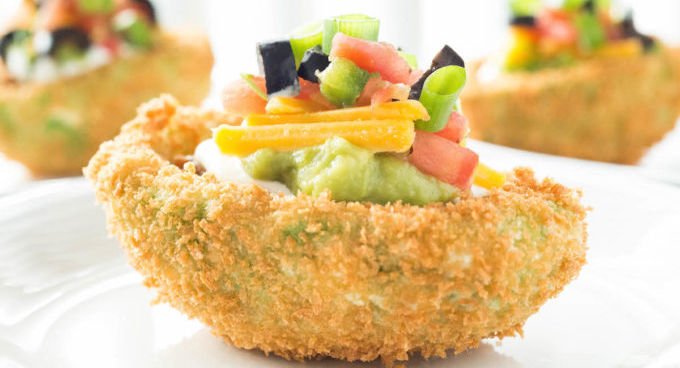 Spicy 🌶 7 Layer Dip Stuffed - Deep Fried Avocado w/ Chipotle Peppers in Adobo Sauce &amp; Jalapeño Sour Cream <a href="/CookWithJanica/">Cooking With Janica</a> #Recipe ow.ly/AoZJ50grZFC #Foodie #Food #Recipes