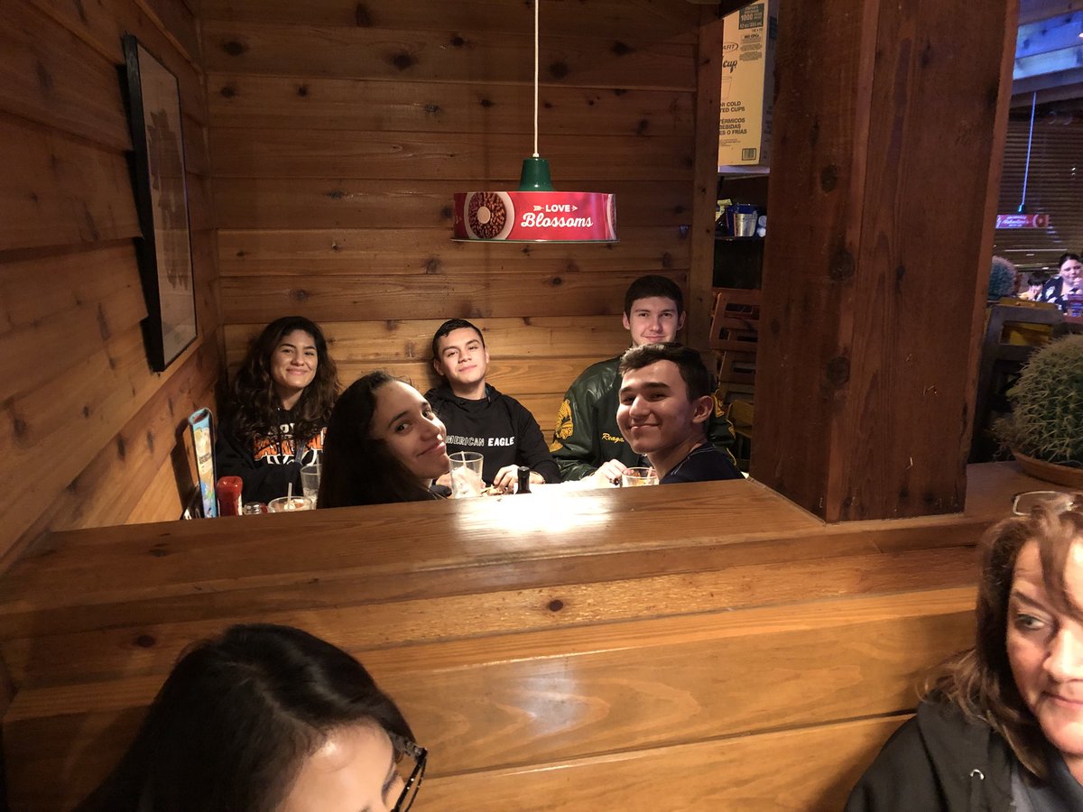 RoweboticNation's tweet photo. 11.5 hrs at Laredo FTC Wildcard #omgrobots + 2 hrs at Palenque Grill = A bus ride home with an exhausted Team #12375, T-Cubed, who gave it their all. Awesome Relic Recovery Season for Nikki Rowe HS. Thanks Mrs. Kaufmann for your support of #omgrobots @FIRSTRGV @FIRSTinTexas https://t.co/iv7Rj7H0W4