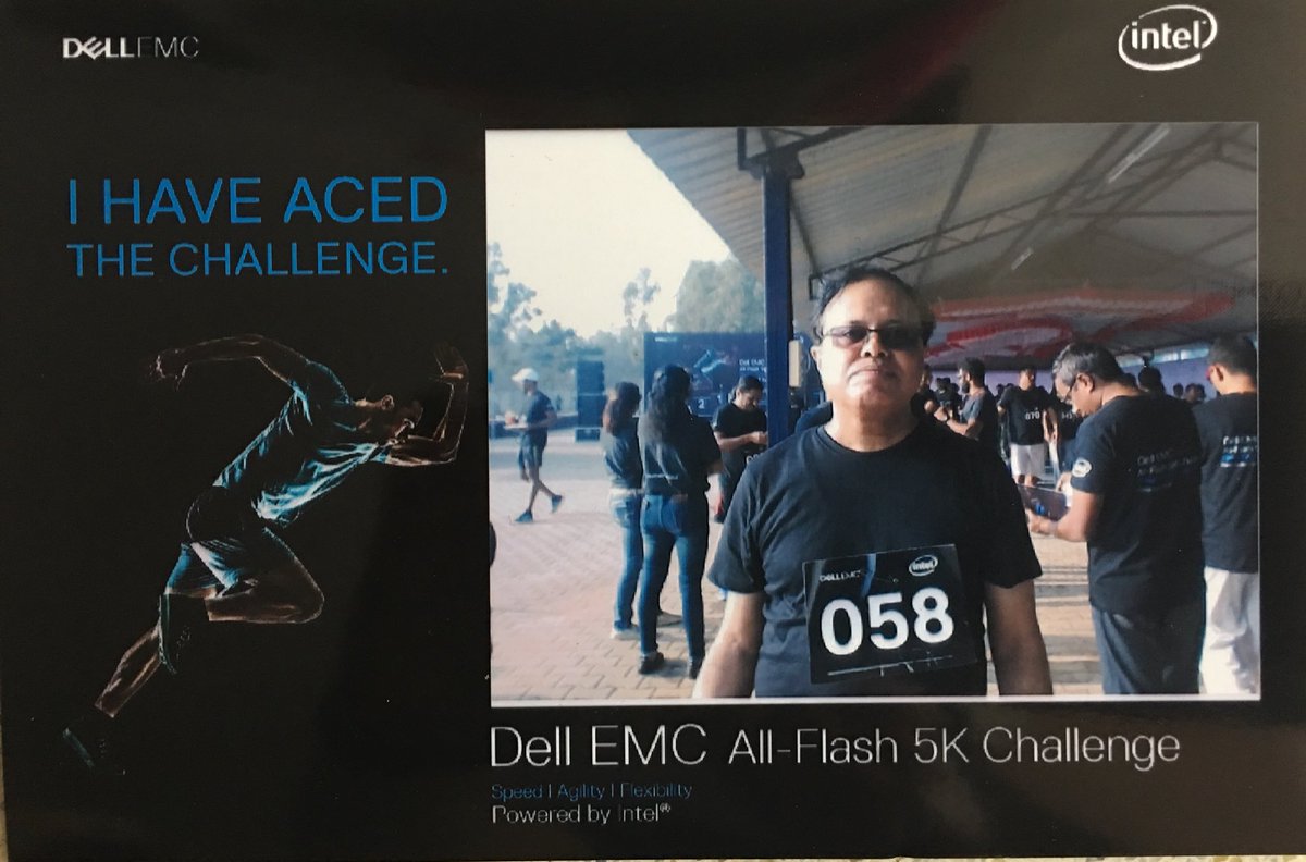 kallolh's tweet photo. @DellEMC All Flash 5K Challenge. With the gold winner Subbu who ran like a pro and @Rocket_Ramesh https://t.co/4J9RQuCQ1S