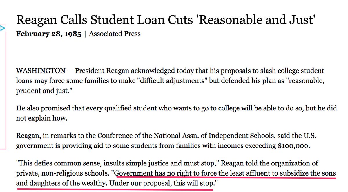 65. " I don't want Donald Trump's kids to go to college for free" must have been a line Hillary Clinton borrowed from Reagan