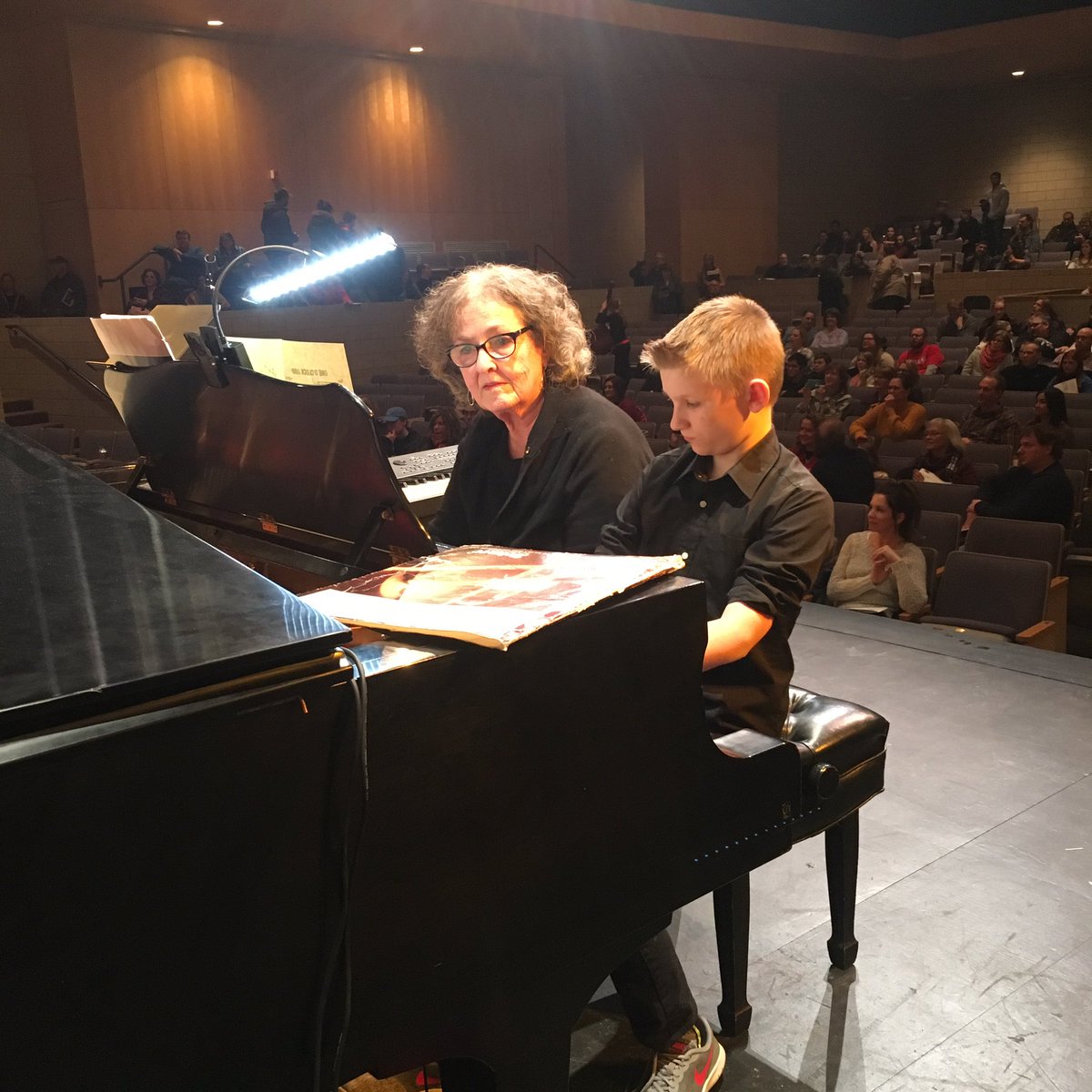 PRMband's tweet photo. Community jazz festival finale. It's late, but the @PRMTrailblazers jazz band kids are still going strong. #OneOClockJump https://t.co/KdtClLp1fh