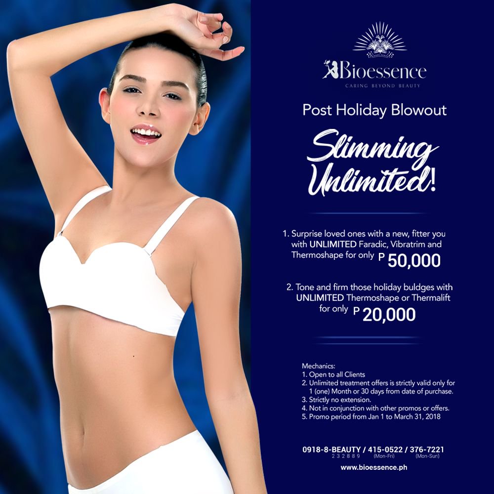 We get closer to summer everyday! Is your body ready for the hottest season of the year?  Our Slimming Unlimited promo is still on-going! Let Bioessence help you in achieving those #bodygoals!