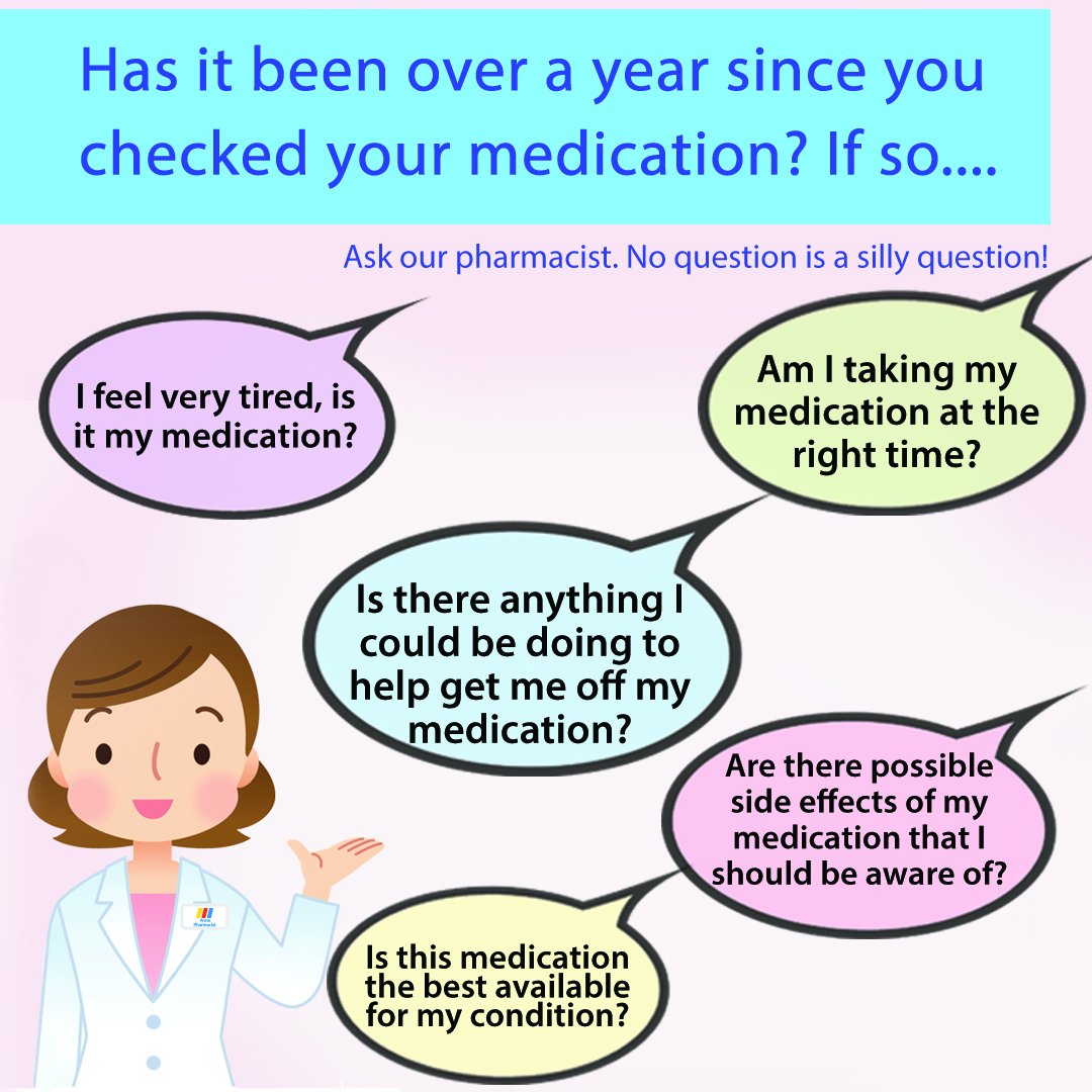 DayLewisGroup's tweet image. If you have been taking your medication for over a year then it might be time to have your pharmacist review them! It's a free service offered so pop into your local Day Lewis Pharmacy and speak to your pharmacist! #DayLewisPharmacy