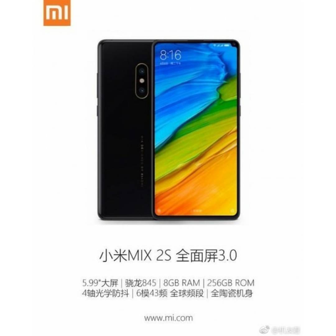 Chunarkarss's tweet photo. #Xiaomi - #MiMix2s - Mi Mix 2S render leaked #GiveMe5 #iPhone #TechNews #MiMIX2S https://t.co/FDYpBYSfSX