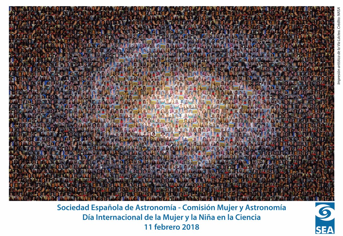 106 astrónomas de la SEA se unen para formar un mosaico de la Vía Láctea y visibilizar a la mujer científica en el Día Internacional de la Mujer y la Niña en la Ciencia, sea-astronomia.es/drupal/mujer #WomeninScience4SDGs #February11 #Cientificas11F #DiadelaMujerylaNinaenlaciencia