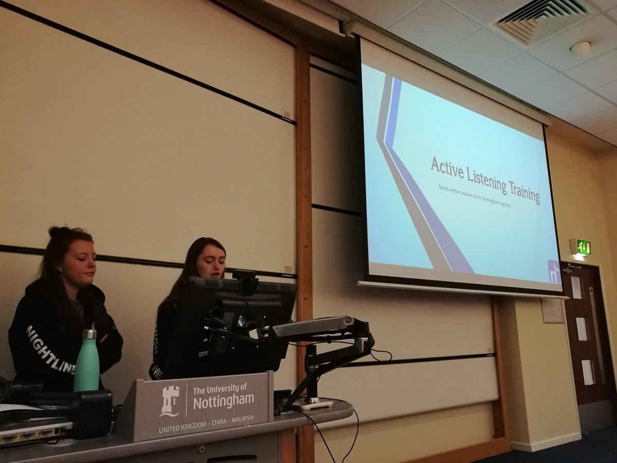 UoNSU_Sports's tweet photo. Welfare Training Day| @NottsNightline about to begin their active listening training for @UoNSport Club Welfare Officers 
#WelfareInSport #GreenandGold https://t.co/NsqjYrCYOZ