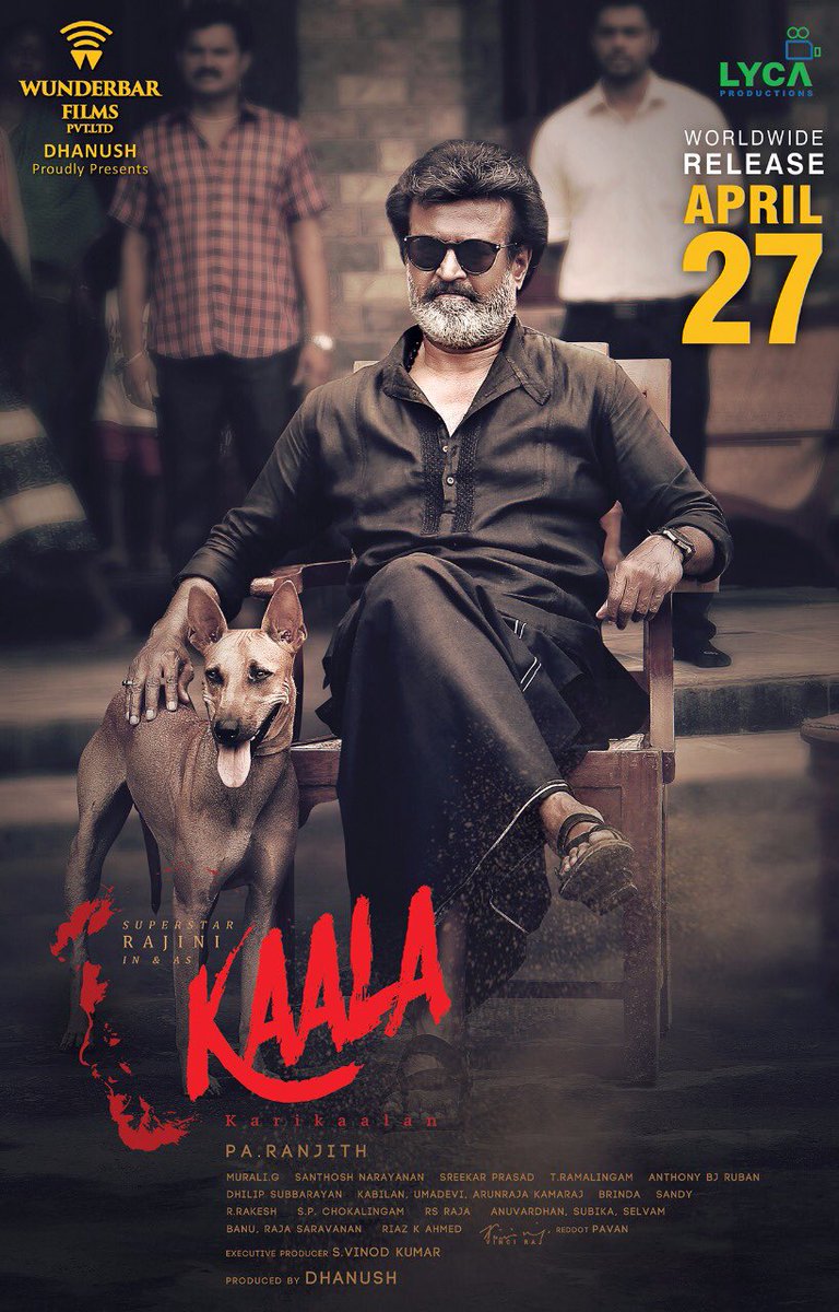 rajini in kaala new poster april 27 all rajini fans very very very very very wating and happy