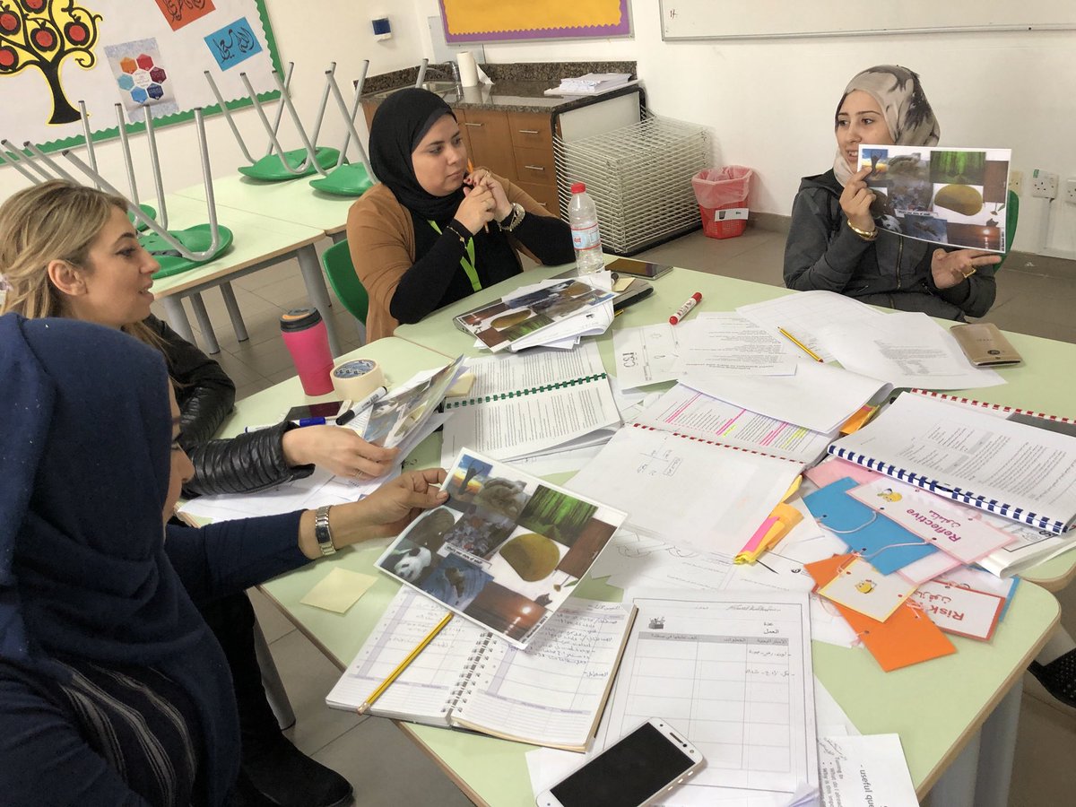 GISArabic's tweet image. The PYP Arabic B team are enjoying the Inquiry in Arabic PD today with Shaimaa #behappybegcs