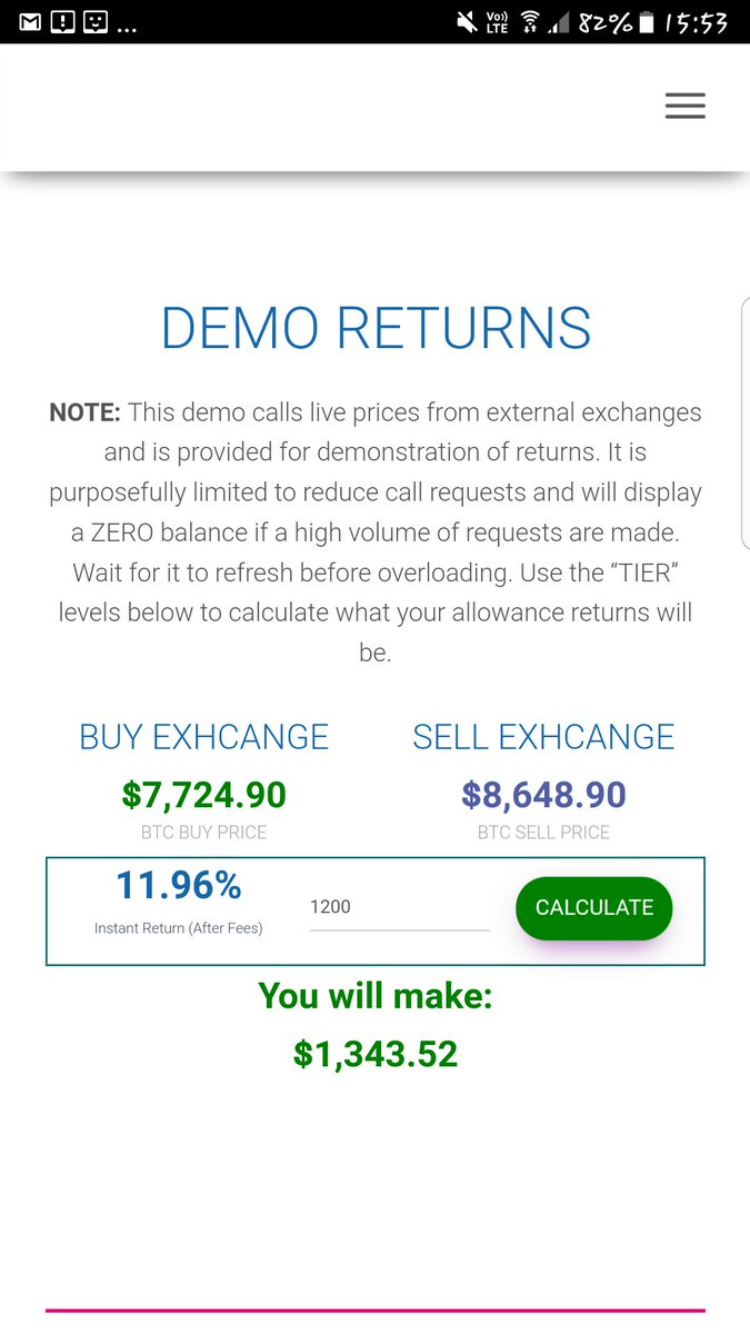 Felynan78's tweet image. #lending #davorcoin #bitconnect
Lending vs Arbitrage Our Instant Arbitrage DEMO returns calculator is live! 
Validcoin 

Go and see what you can make from #Arbitrage now:  (link: (link: bit.ly/2BPjdjw) )  

#ICO #BTC #PreICO #cryptocurrency