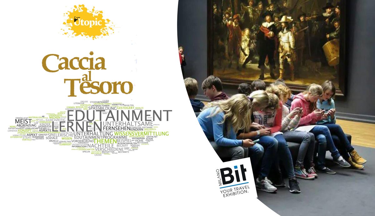 UtopicApp's tweet photo. Un appuntamento da non perdere a @bitmilano ore 14:00 Arena Be Tech
 Utopic e la CACCIA AL TESORO!
 Parleremo di strategie di coinvolgimento di #edutainment e #gamification applicate ai beni artistici e culturali.
 TUTTA UN'ALTRA CULTURA, venite a scoprirci!
 #bit2018 https://t.co/uO51yLRu8n